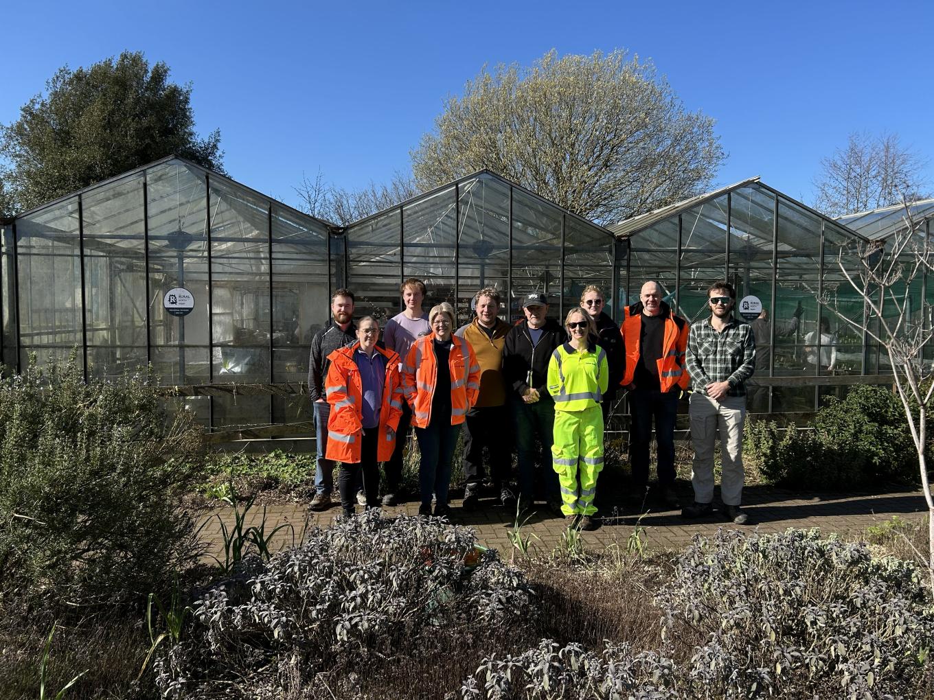 EGL2 project team and contractors at Mires Beck nursery